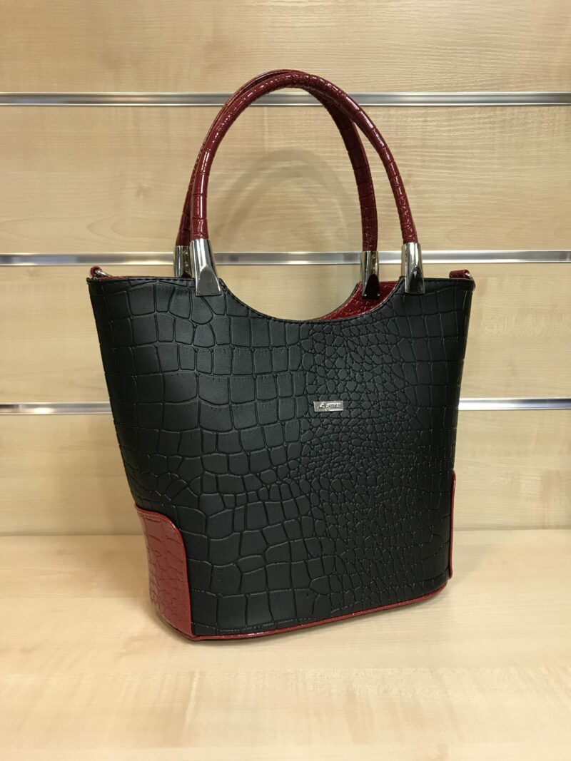 nr 1398 Czarny krokodyl mat + bordo